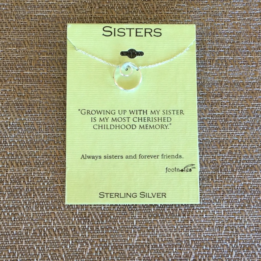 Sterling silver sisters necklace